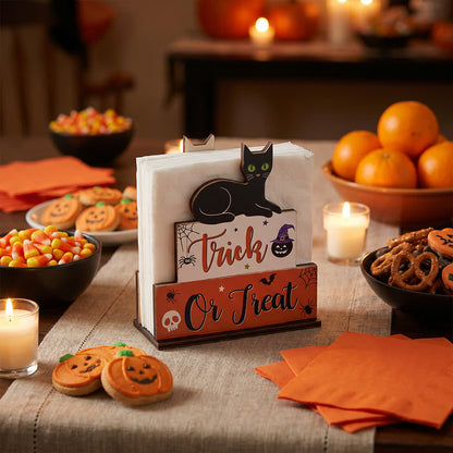 Wooden Halloween Spooky Napkin Holder - image 0