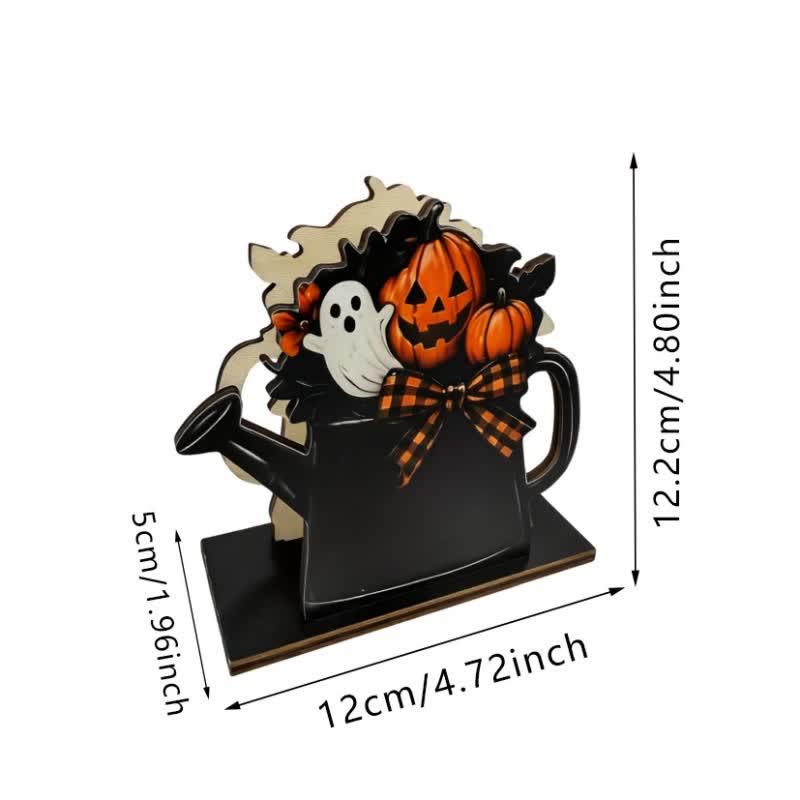 Wooden Halloween Farmhouse Napkin Holder - Pumpkin Watering Can - 6PCS - image 7