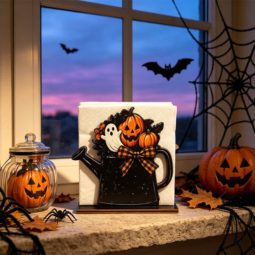 Wooden Halloween Farmhouse Napkin Holder - image 6
