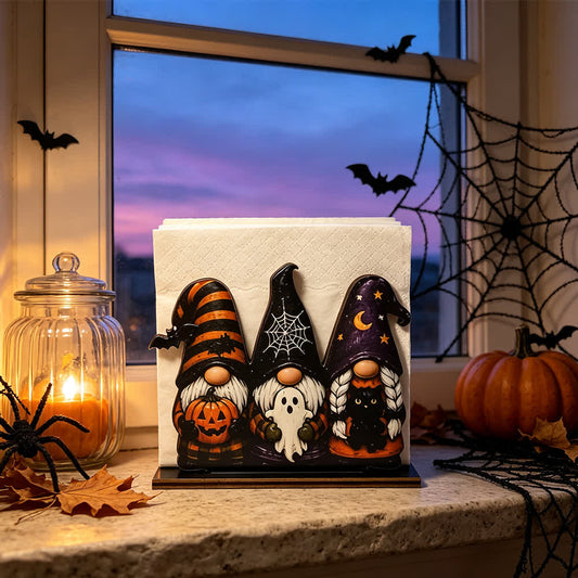 Wooden Halloween Farmhouse Napkin Holder - image 0