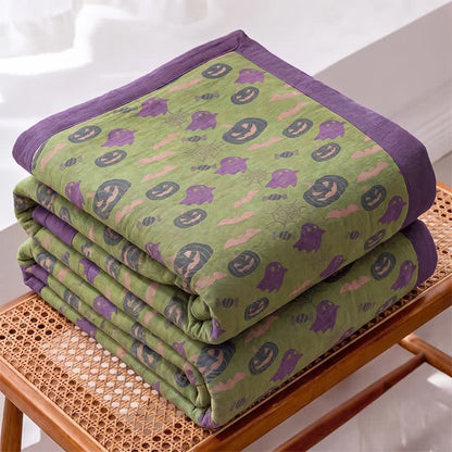 Reversible Halloween Pumpkin Ghost Cotton Blanket - image 42