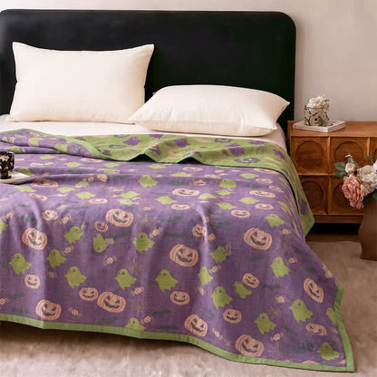 Reversible Halloween Pumpkin Ghost Cotton Blanket - image 38