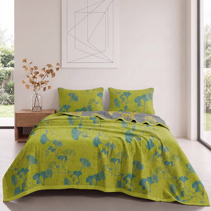 Retro Garden Flower Cotton Reversible Quilt - image 1