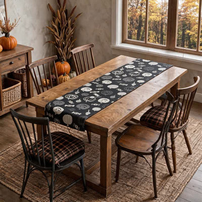 Black Halloween Pumpkin & Candy Cotton Table Runner - image 2