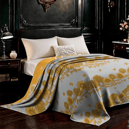 Sunflower Butterfly Cotton Gauze Reversible Bedspread - image 5