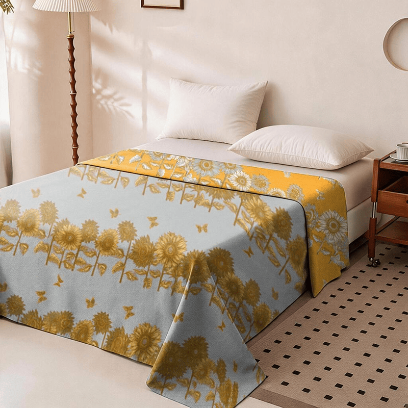 Sunflower Butterfly Cotton Gauze Reversible Bedspread - image 4
