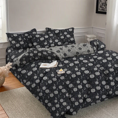 Halloween Pumpkin Moon Cotton 4-piece Duvet Bedding Set - image 2