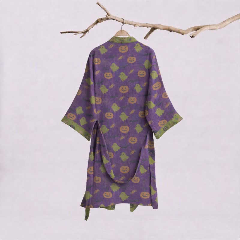 Multi‑Color Pumpkin Halloween Cotton Kimono Robe - image 6