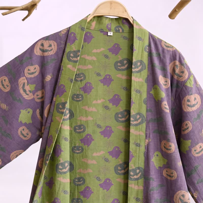 Multi‑Color Pumpkin Halloween Cotton Kimono Robe - image 7