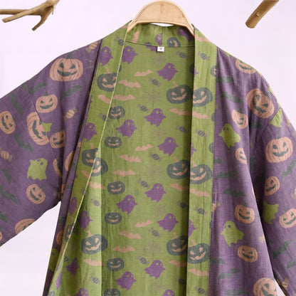 Multi‑Color Pumpkin Halloween Cotton Kimono Robe - image 7