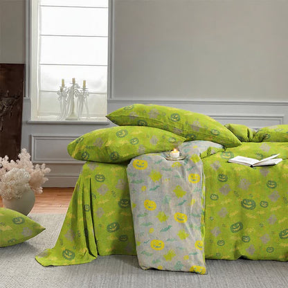 Multi‑Color Pumpkin Ghost Cotton 4-Piece Duvet Bedding Set - image 12
