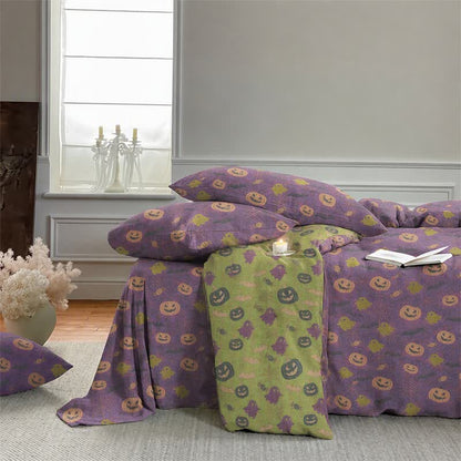 Multi‑Color Pumpkin Ghost Cotton 4-Piece Duvet Bedding Set - image 5