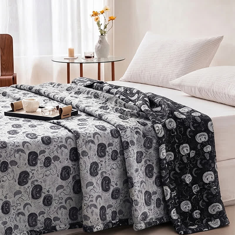 Halloween Pumpkin Ghost Reversible Cotton Blanket - image 7