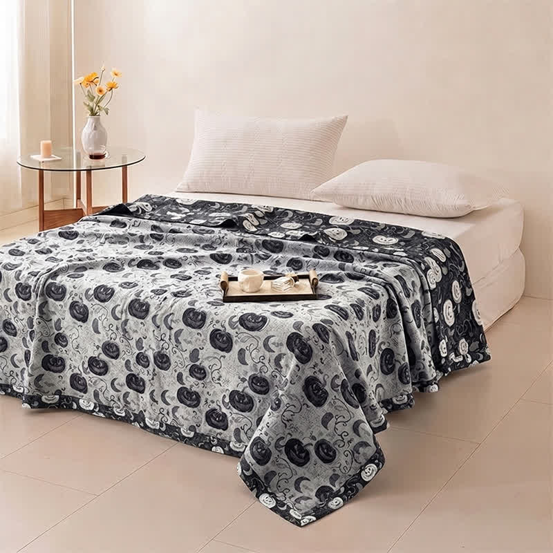Halloween Pumpkin Ghost Reversible Cotton Blanket - image 9