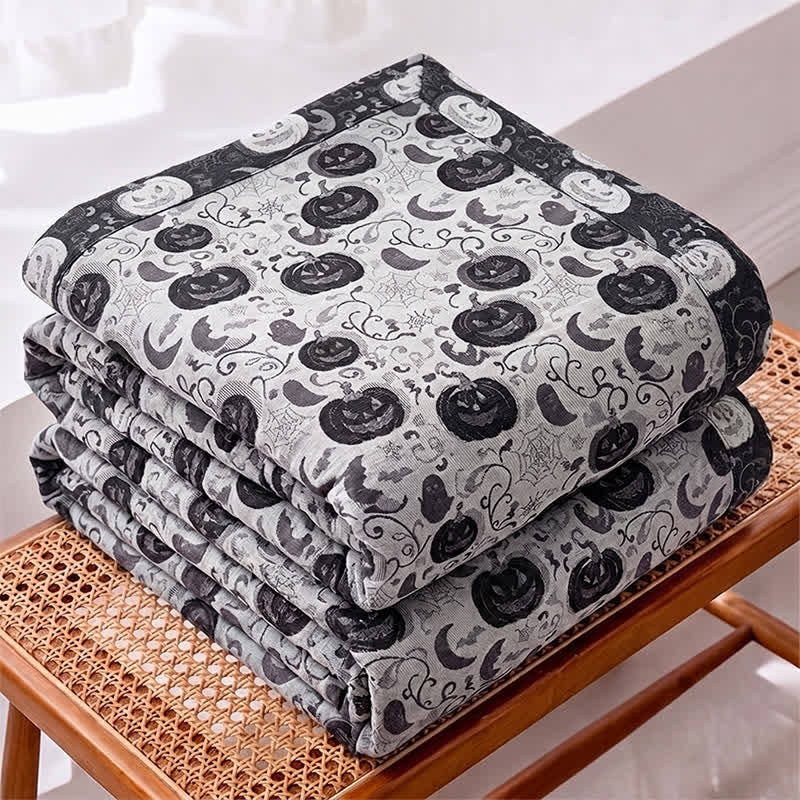 Halloween Pumpkin Ghost Reversible Cotton Blanket - image 6