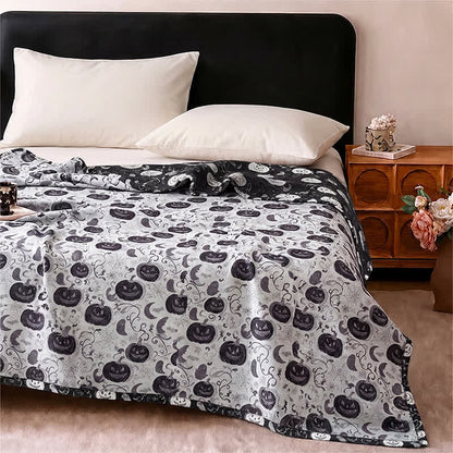 Halloween Pumpkin Ghost Reversible Cotton Blanket - image 8
