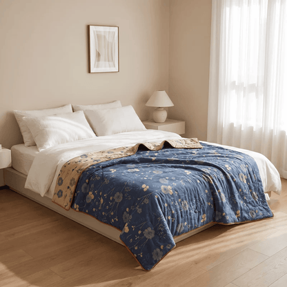 Reversible Blue Floral Cottage Quilt - image 6