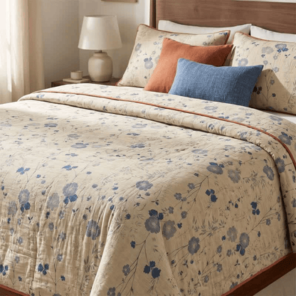 Reversible Blue Floral Cottage Quilt - image 7