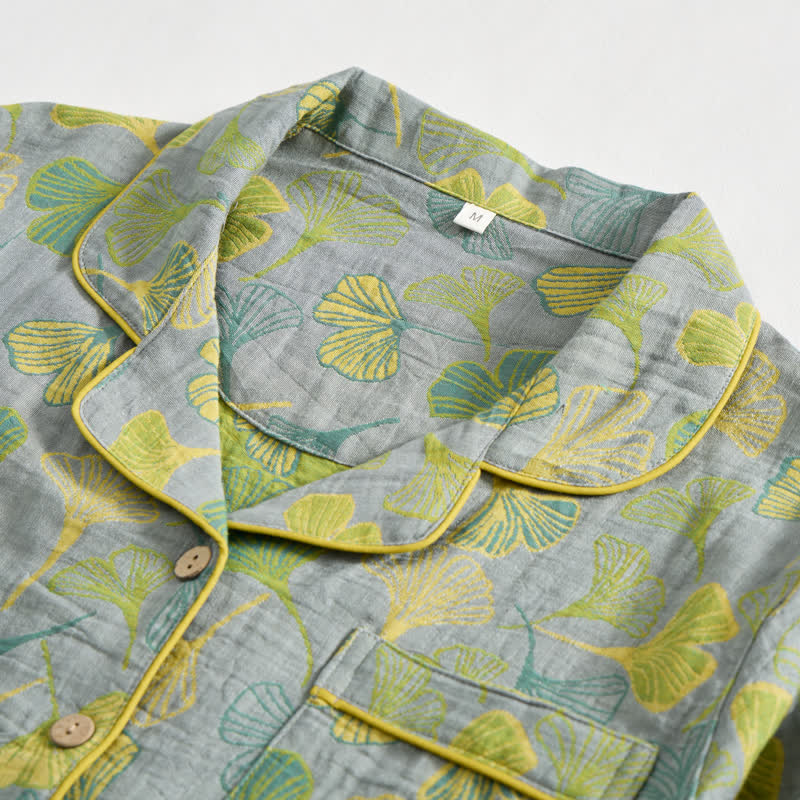 Nature‑Inspired Ginkgo Leaf Cotton Loungewear Set - image 14