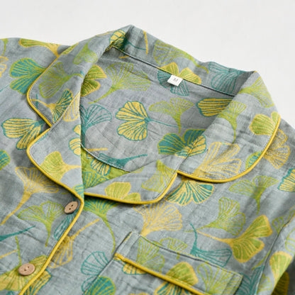 Nature‑Inspired Ginkgo Leaf Cotton Loungewear Set - image 14