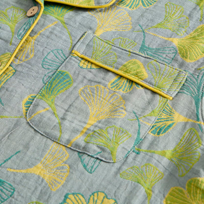 Nature‑Inspired Ginkgo Leaf Cotton Loungewear Set - image 15