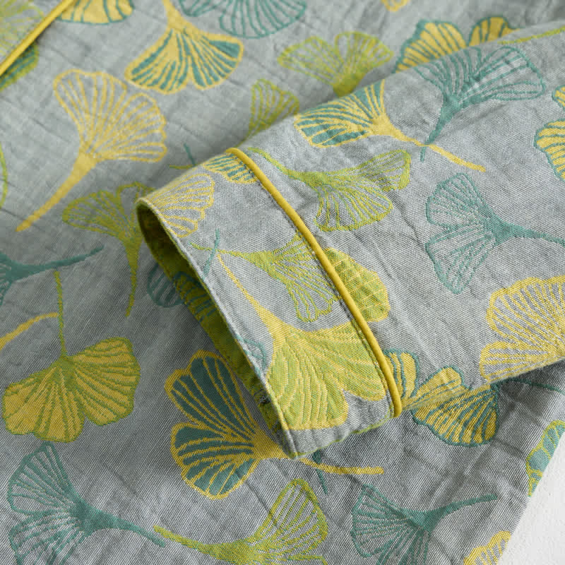 Nature‑Inspired Ginkgo Leaf Cotton Loungewear Set - image 17
