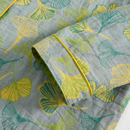 Nature‑Inspired Ginkgo Leaf Cotton Loungewear Set - image 17