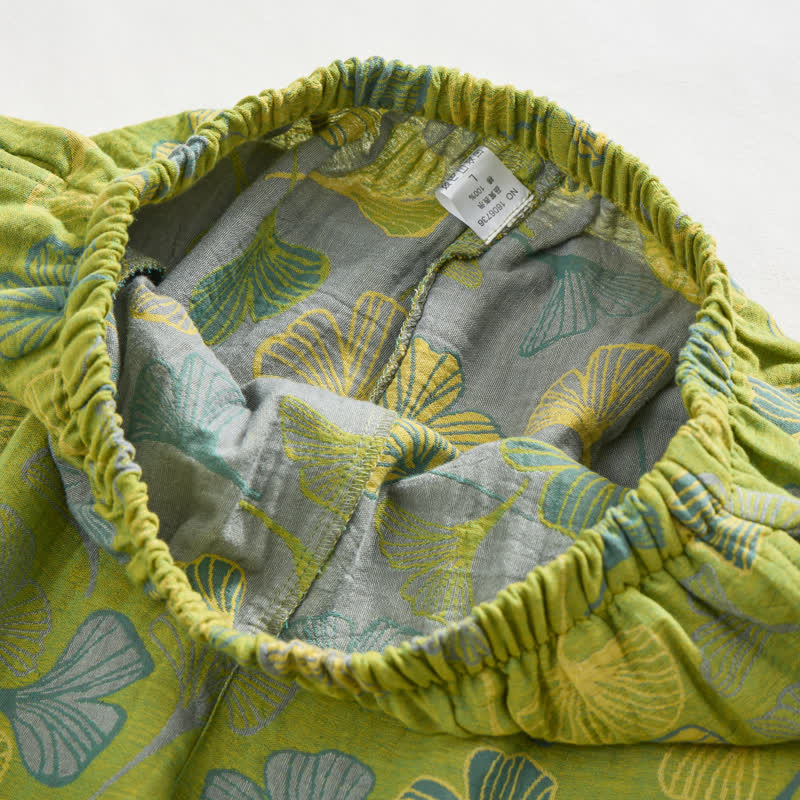 Nature‑Inspired Ginkgo Leaf Cotton Loungewear Set - image 10