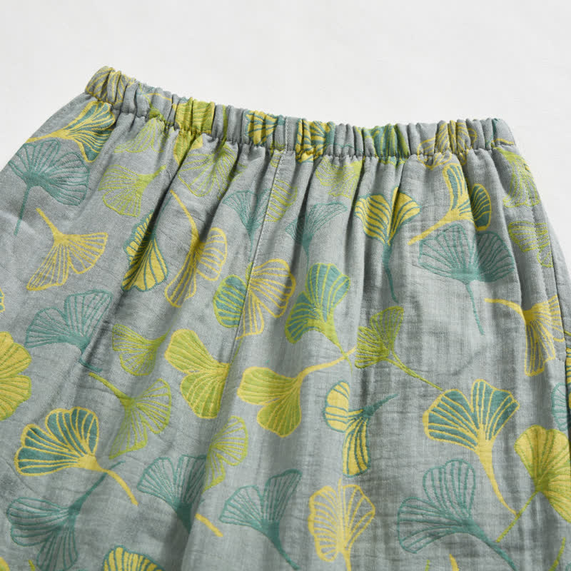 Nature‑Inspired Ginkgo Leaf Cotton Loungewear Set - image 19