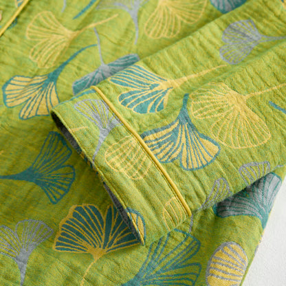 Nature‑Inspired Ginkgo Leaf Cotton Loungewear Set - image 8