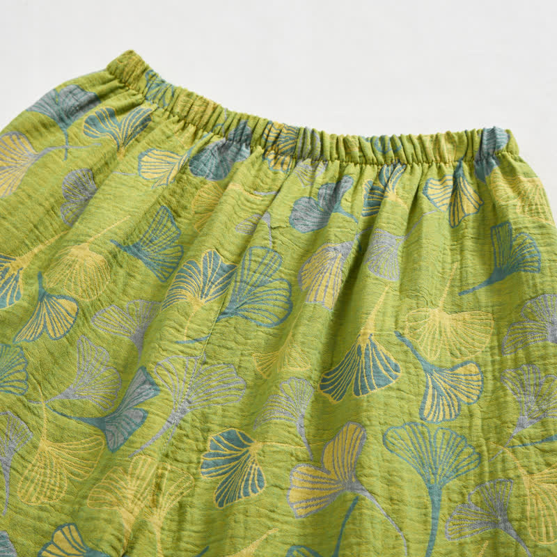 Nature‑Inspired Ginkgo Leaf Cotton Loungewear Set - image 9