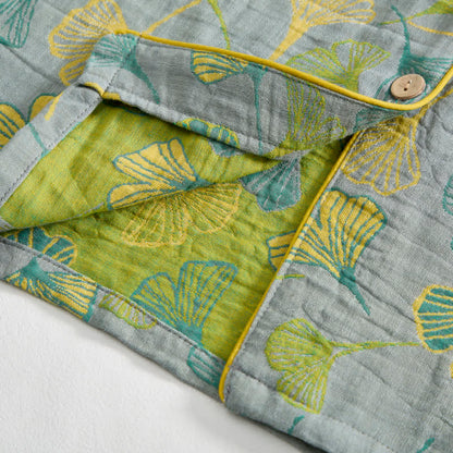 Nature‑Inspired Ginkgo Leaf Cotton Loungewear Set - image 16