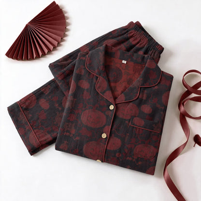 Red Pumpkin Monster Cotton Loungewear Set - Black & Red - XL - image 8