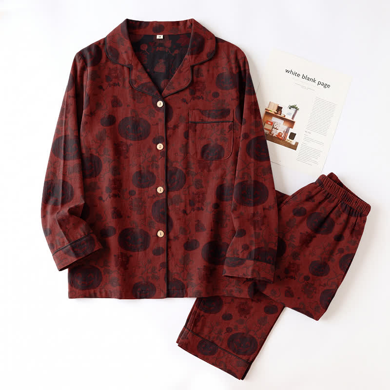 Red Pumpkin Monster Cotton Loungewear Set - image 2