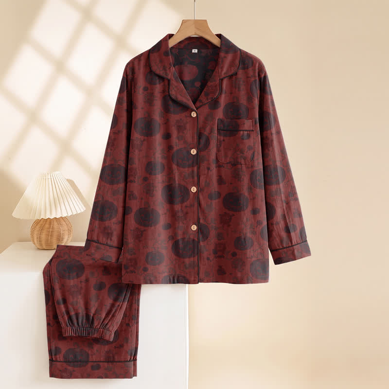 Red Pumpkin Monster Cotton Loungewear Set - image 3