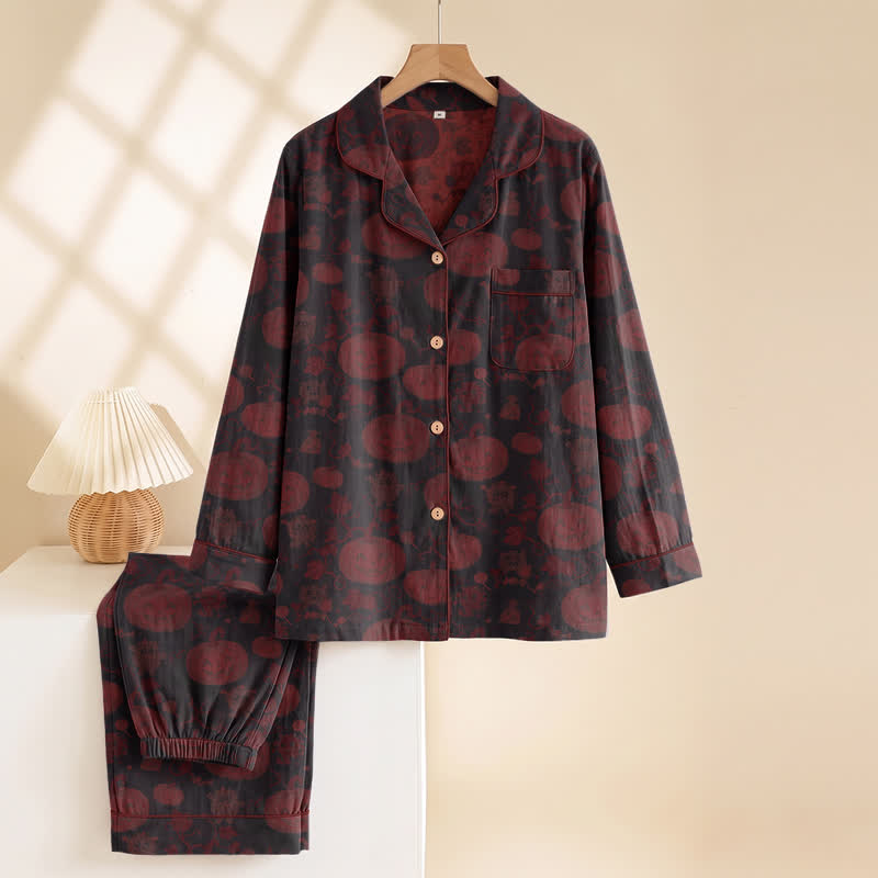 Red Pumpkin Monster Cotton Loungewear Set - image 9
