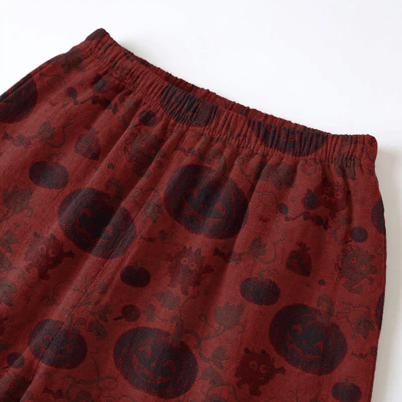 Red Pumpkin Monster Cotton Loungewear Set - image 6