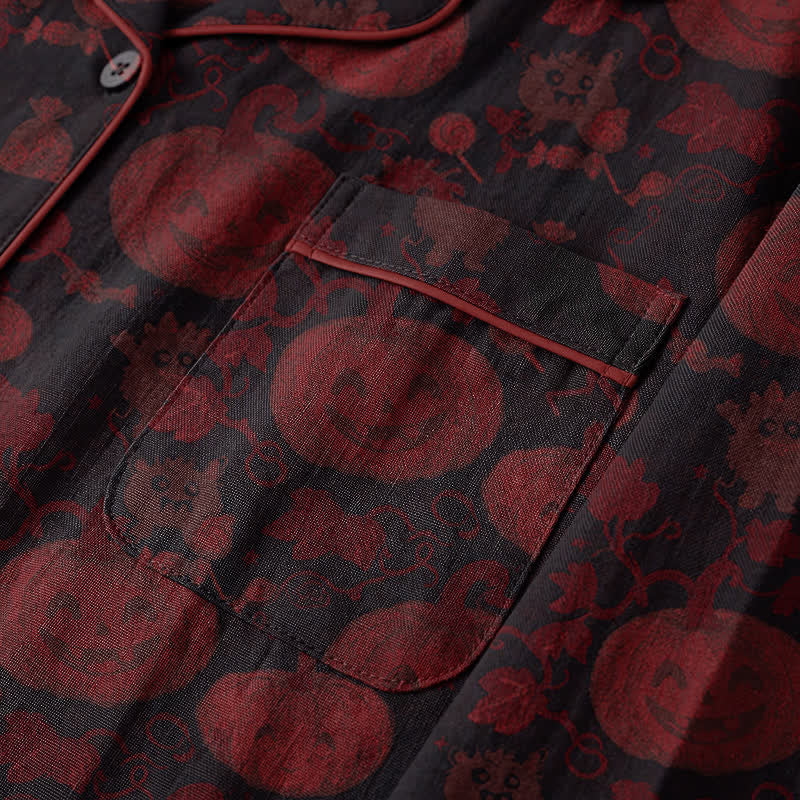 Red Pumpkin Monster Cotton Loungewear Set - image 12