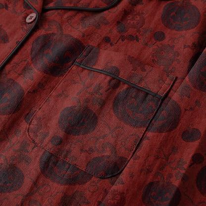 Red Pumpkin Monster Cotton Loungewear Set - image 5