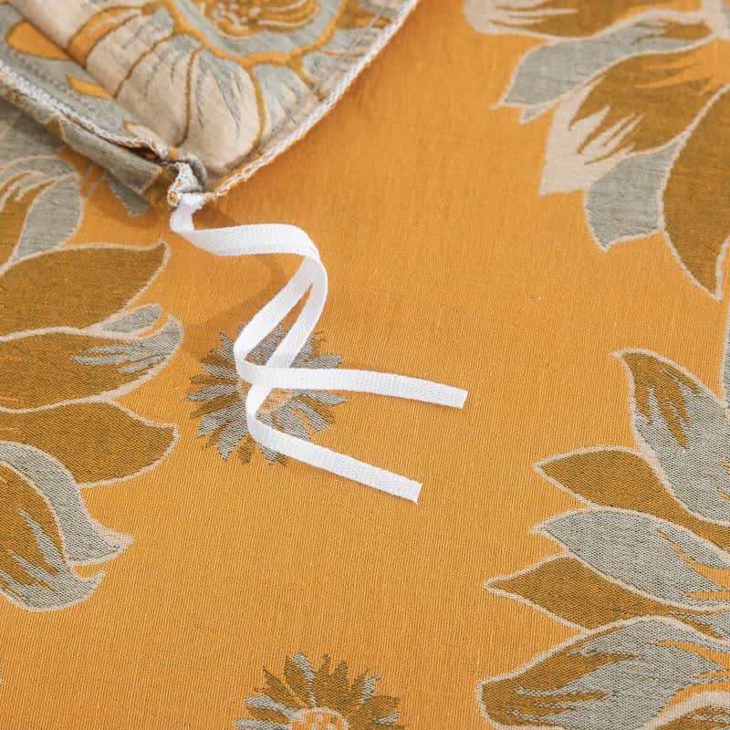 Vintage Sunflower Orange Cotton Bedding Set - image 12