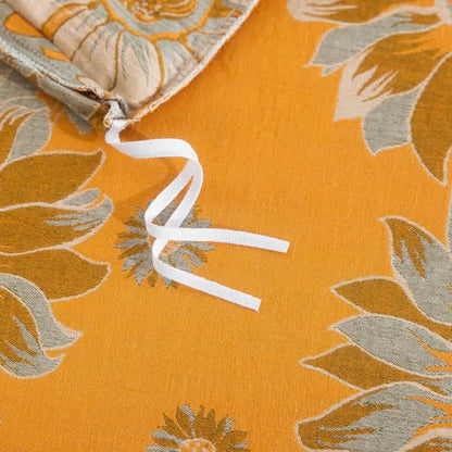 Vintage Sunflower Orange Cotton Bedding Set - image 12