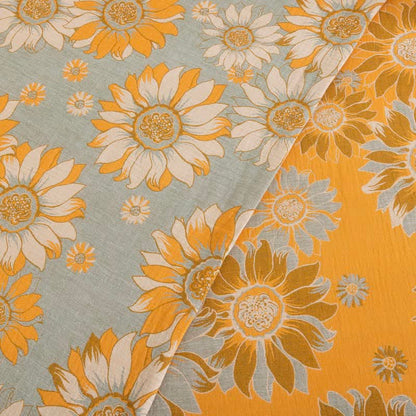 Vintage Sunflower Orange Cotton Bedding Set - image 10
