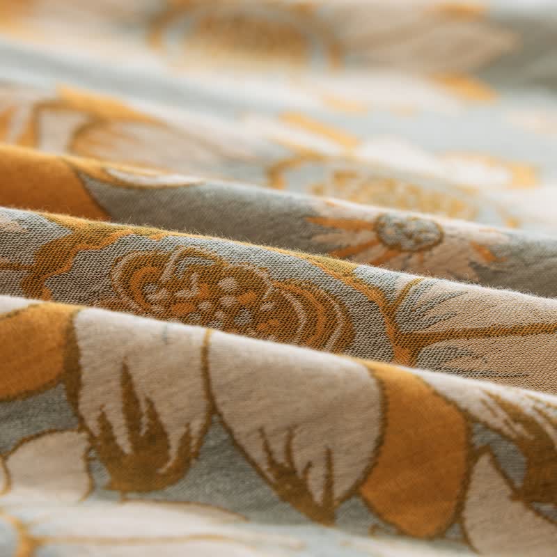 Vintage Sunflower Orange Cotton Bedding Set - image 27