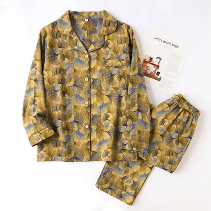Ginkgo Leaf Notch Collar Pajama Set - image 4