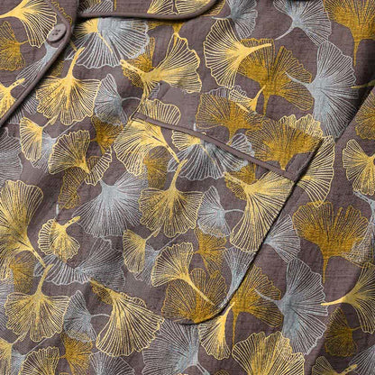 Ginkgo Leaf Notch Collar Pajama Set - image 9