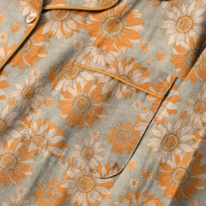 Retro Sunflower Cotton Loungewear Pajama Set - image 10