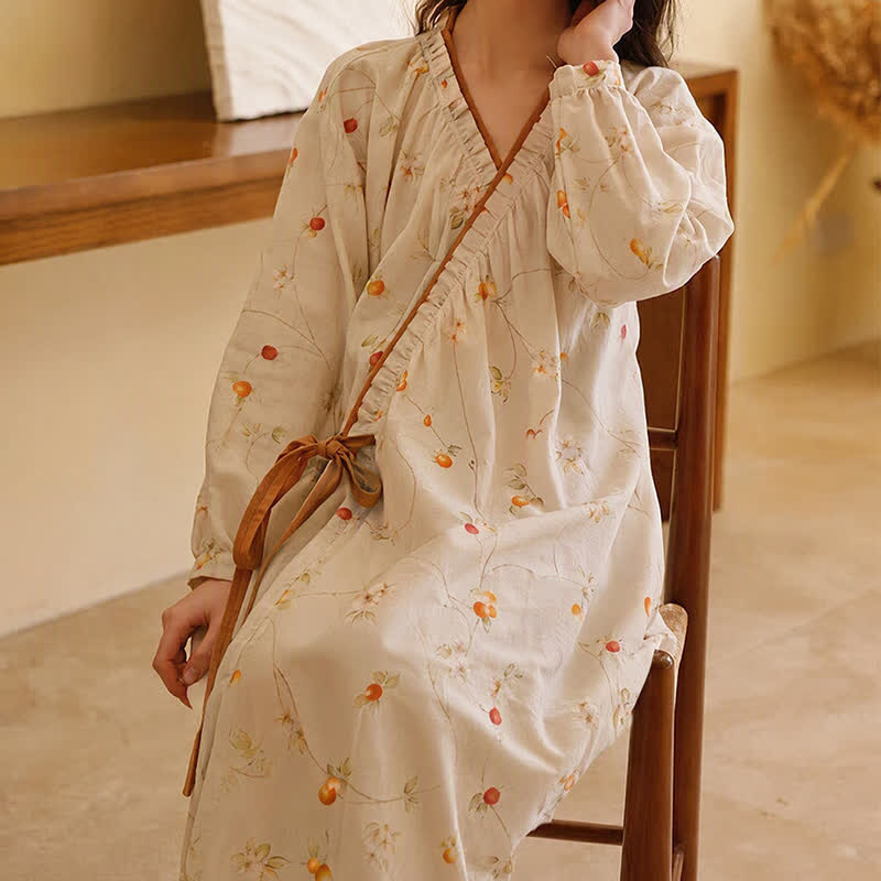 Cotton Gauze Rural Pomegranate Nightdress - image 5
