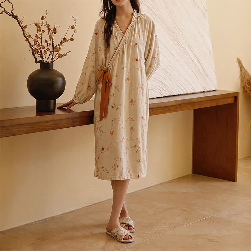 Cotton Gauze Rural Pomegranate Nightdress - image 1