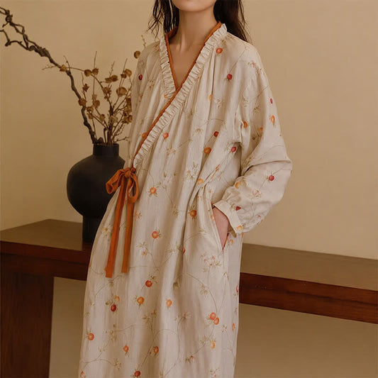 Cotton Gauze Rural Pomegranate Nightdress - L - image 0