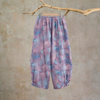 Vintage Ginkgo Leaf Cotton Lounge Pants - image 6